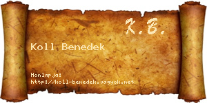 Koll Benedek névjegykártya
